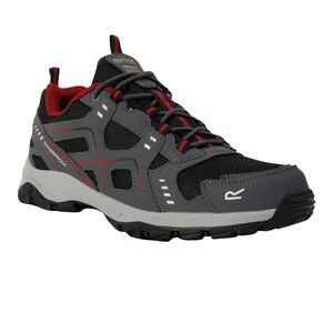 Regatta Mens Vendeavour Waterproof Walking Shoes / Granite/Rio Red